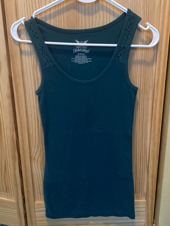 Faded Glory Tops - Faded Glory Teal Crochet-Strap Women's Tank Top